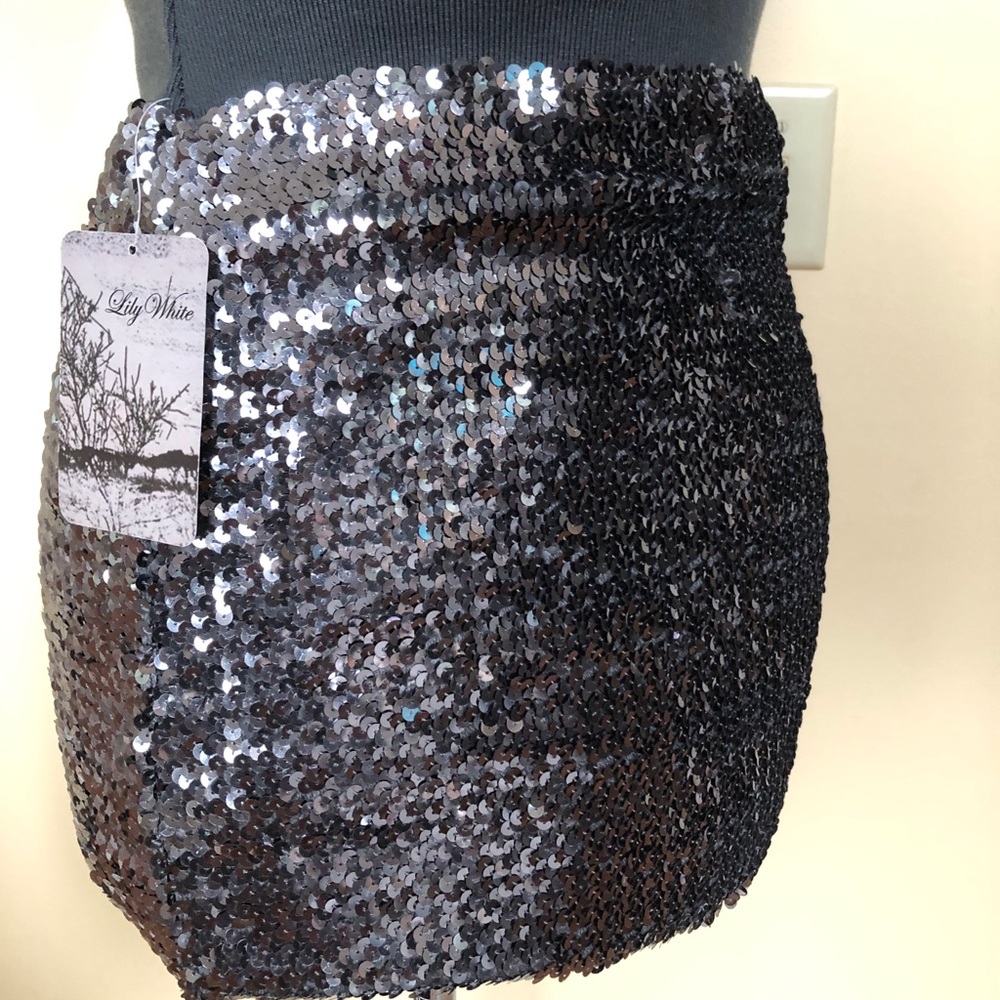 Lily White sequin mini skirt